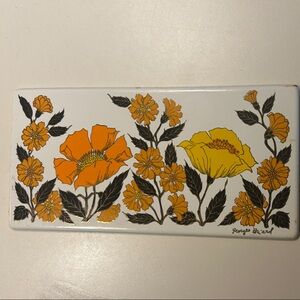 Floral Ceramic Tile Decor - Orange and Yellow by Georges Braird